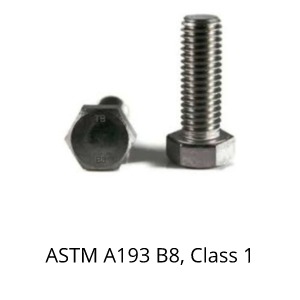 ASTM A193 B8, Class 1 Hex Head Cap Screws