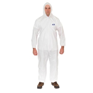 Microporous Coveralls with Attached Hood and Elastic Wrists/Ankles