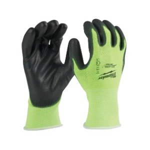 Milwaukee Hi-Vis Yellow Polyurethane Dipped A1 Cut Gloves