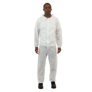 SMS Coveralls with No Hood, Elastic Wrists/Ankles