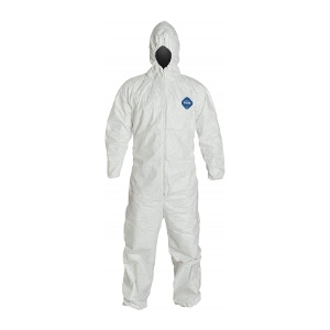 Tyvek Coveralls with Attached Hood and Elastic Wrists/Ankles