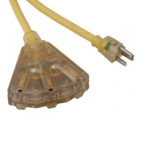 Triple Tap Lighted End Outdoor Extension Cords