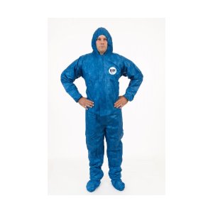 SMS Coveralls with Attached Hood/Boots and Elastic Wrists