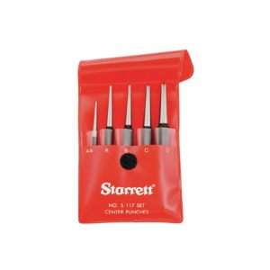 Starrett Series 117 Center Punch Set With Round Shanks