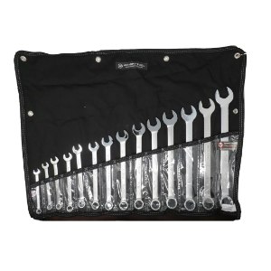 Wright Tool 14-Piece 12 Point Combination Wrench Set with Denim Tool Roll