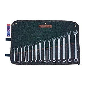 Wright Tool 15-Piece 12 Point Combination Wrench Set with Denim Tool Roll - Metric Sizes