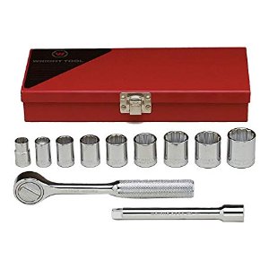 Wright Tool 3/8" Drive 11-Piece 12 Point Standard Socket Set with Metal Box